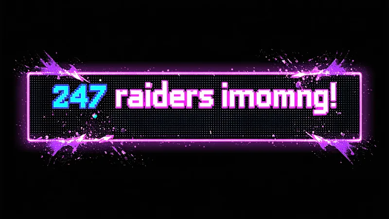 Raid takeover overlay displaying incoming raider count and animated welcome banner across stream screen